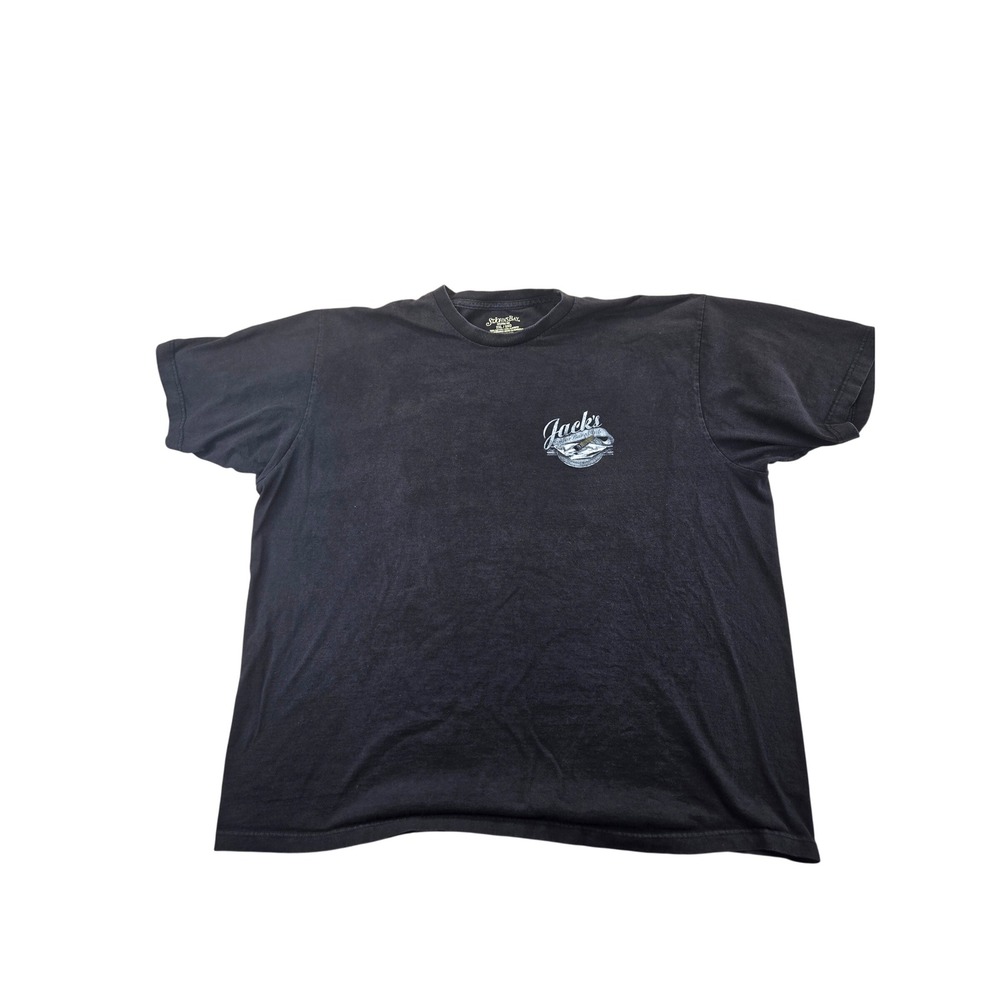St Johns Bay T Shirt Mens 2XL Black Jacks Cigar Bar Graphic Tee Pin Up Short Slv